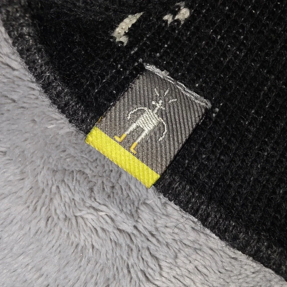 Smartwool Youth Beanie Striped‎ Merino Wool Knit Winter Hat Black Brown Grey